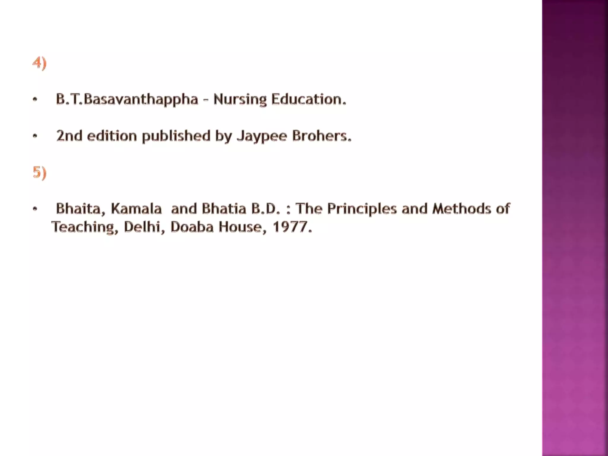 Health education in Nursing lesson plan