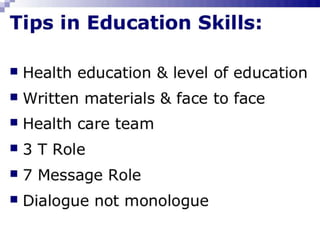 Health education for nursing 