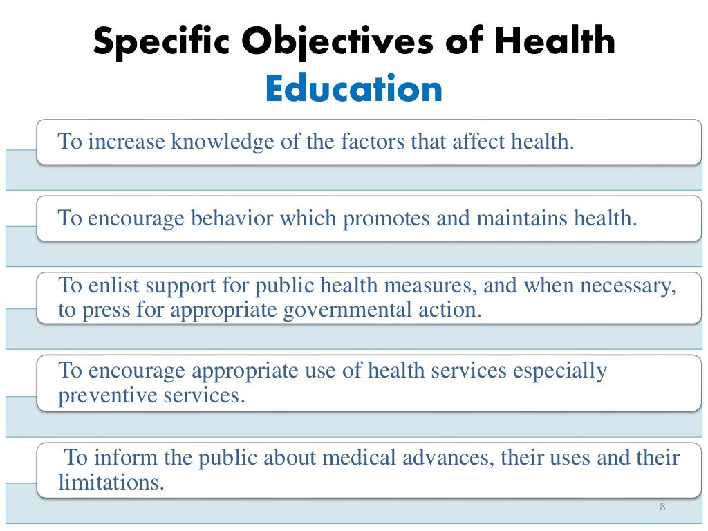 Health education principles and concepts