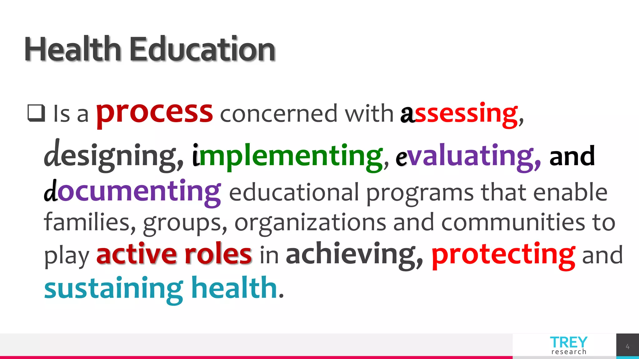 Health education process lesson 1 | PPTX