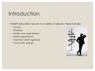 Health Education Settings powerpoint presentation | PPT