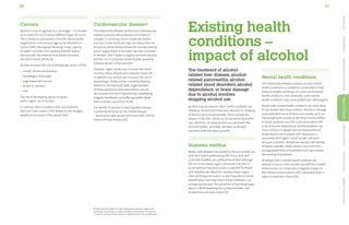 21
20
Cardiovascular disease#
The relationship between alcohol and cardiovascular
disease (coronary artery disease and strokes) is
complex. In summary, low to moderate alcohol
use (one to two drinks per day) can reduce the risk
of coronary artery disease (where the coronary arteries,
which supply blood to the heart, become narrowed
or blocked, which leads to angina and heart attacks)
and the risk of ischaemic stroke (stroke caused by
blocked arteries in the brain)[31].
However, higher alcohol use increases the risk of
coronary artery disease and ischaemic stroke [9].
In addition, any alcohol use increases the risk of
hemorrhagic stroke (stroke caused by bleeding
arteries in the brain) [9]. Both single episodes
of heavy alcohol use and chronic heavy use can
also increase the risk of hypertension, developing
irregular heartbeats and suffering sudden death
from a cardiac cause.[9,27,32,34]
The benefit of alcohol in reducing heart disease
is primarily for those at risk of heart disease
– particularly older people and those with a family
history of heart disease.[36]
The treatment of alcohol-
related liver disease, alcohol-
related pancreatitis, alcohol-
related mood disorders, alcohol
dependence, or brain damage
due to alcohol involves
stopping alcohol use.
Alcohol may also worsen other health conditions not
related to alcohol and temporary reduction or stopping
of alcohol use is recommended. These include any
disease of the liver, which can be worsened by alcohol
use, infections, as heavy alcohol use can impair the
immune system, and sleep disorders, as alcohol
interferes with the sleep cycle.[19]
Diabetes mellitus
People with diabetes are advised to discuss alcohol use
with their health professional.[19] Those with well-
controlled diabetes can safely drink alcohol, although
the risk of low blood sugar is increased if alcohol is
drunk without food and insulin is used.[19,73] People
with diabetes are advised to monitor blood sugars
when drinking and to wear an alert bracelet or similar
identification (alerting others of their diabetes in an
emergency) because the symptoms of low blood sugar,
which is life threatening but quickly treatable, and
drunkenness are very similar.[74]
Cancers
Alcohol is now recognised as a carcinogen – it is known
to increase the risk of several different types of cancer.
This is based on assessments from the World Health
Organization International Agency for Research on
Cancer (IARC) Monograph Working Group, a group
of expert scientists who review published studies
and evaluate the evidence that alcohol increases
the risk of cancer.[10,29,70]
Alcohol increases the risk of developing cancers of the:
•	 mouth, throat and voicebox
•	 oesophagus (food pipe)
•	 large bowel and rectum
•	 breast (in women)
•	 liver.
The risk of developing cancer increases
with a higher use of alcohol.
In contrast, there is evidence that use of alcohol
does not cause cancer of the kidney or non-Hodgkin
lymphoma (a cancer of the lymph cells).
# Note that the evidence of the relationship between alcohol and
cardiovascular disease is mixed and often controversial. This section
is a brief summary of the evidence available at the time of publication.
Existing health
conditions –
impact of alcohol
Mental health conditions
The relationship between alcohol use and mental
health conditions is somewhat complicated in that
heavy or problem drinking can cause some mental
health conditions; and conversely, some mental
health conditions may cause problematic drinking.[43]
People with mental health conditions are more likely
to use alcohol than those without. Alcohol is strongly
associated with social phobias and anxiety, as it can
help people with anxiety to feel they function better
in social situations, but this is also associated with
a risk of alcohol dependence. Alcohol problems are
more common in people who are depressed and
heavy alcohol use in people with depression is
associated with higher risk of suicide, self-harm
and poor outcomes. Alcohol use worsens the severity
of bipolar disorder. Heavy alcohol use is common
among people with schizophrenia and may increase
the severity of symptoms.
All people with a mental health condition are
advised to discuss their alcohol use with their health
professionals, as it may have a negative impact on
their illness and/or interact with medication that is
taken to treat their illness.[19]
Introduction
Body
Effects
Health
Effects
&
Conditions
Impact
of
Alcohol
Effects
of
Alcohol
Drinking
Advice
Support
&
Information
 