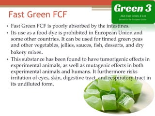Health effects of colour additives | PPTX