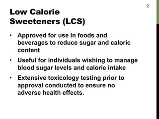 Health Effects of Low Calorie Sweeteners Science vs Myths by Dr ...