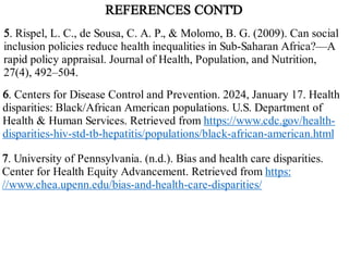 Health Equity and Health Disparities Explained | PDF