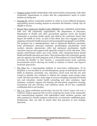 Addressing Social Determinants of Health Among Adolescents and Young ...