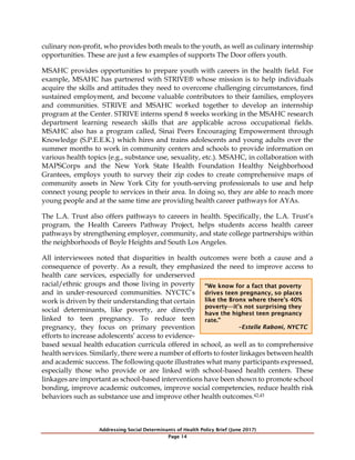 Addressing Social Determinants of Health Among Adolescents and Young ...