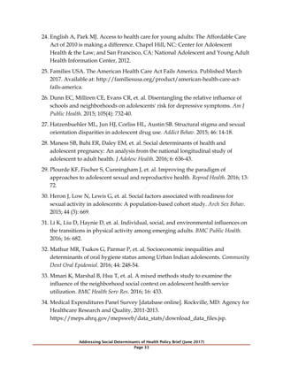 Addressing Social Determinants of Health Among Adolescents and Young ...