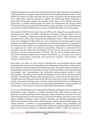 Addressing Social Determinants of Health Among Adolescents and Young ...