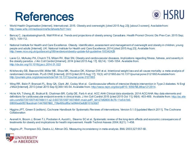 weight loss interventions for adults who are obese on mortality and m
