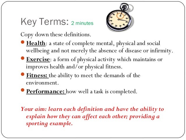 health exercise and fitness