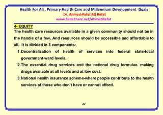 Health for all- primary health care- millennium development goals | PDF