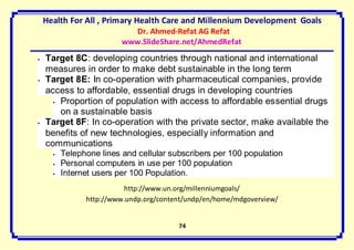 Health for all- primary health care- millennium development goals | PDF
