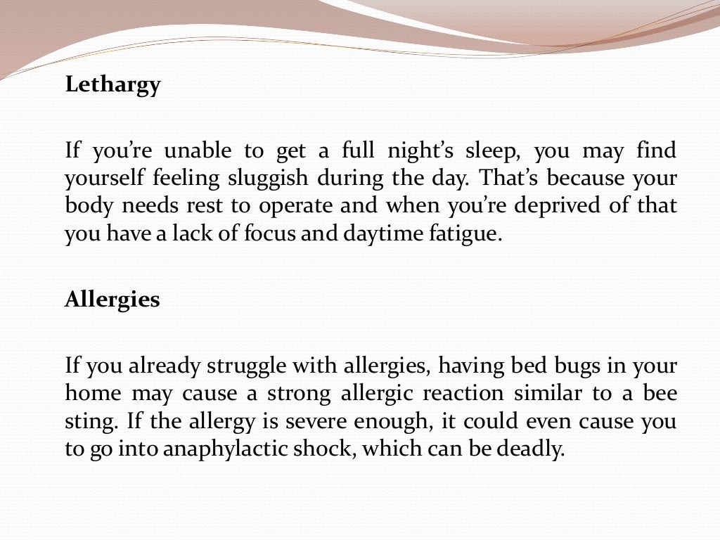 Health hazards of bed bugs