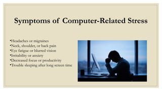 Health hazards of computer usuage a brief look | PPTX