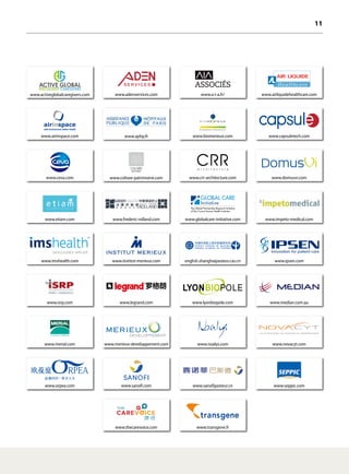 11
www.activeglobalcaregivers.com www.airliquidehealthcare.comwww.a-i-a.fr/www.adenservices.com
www.biomerieux.comwww.aphp.frwww.airinspace.com
www.crr-architecture.com
www.capsuletech.com
www.colisee-patrimoine.comwww.ceva.com
www.globalcare-initiative.comwww.frederic-rolland.comwww.etiam.com
www.domusvi.com
english.shanghaipasteur.cas.cnwww.institut-merieux.comwww.imshealth.com
www.impeto-medical.com
www.lyonbiopole.comwww.legrand.comwww.isrp.com
www.ipsen.com
www.transgene.frwww.thecarevoice.com
www.seppic.comwww.sanofipasteur.cnwww.sanofi.comwww.orpea.com
LA CYTOLOGIE DE NOUVELLE GÉNÉRATION
www.novacyt.comwww.noalys.comwww.merieux-developpement.com
A SANOFI COMPANY
www.merial.com
www.median.com.au
 