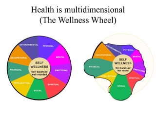 Health is multidimensional
(The Wellness Wheel)
 
