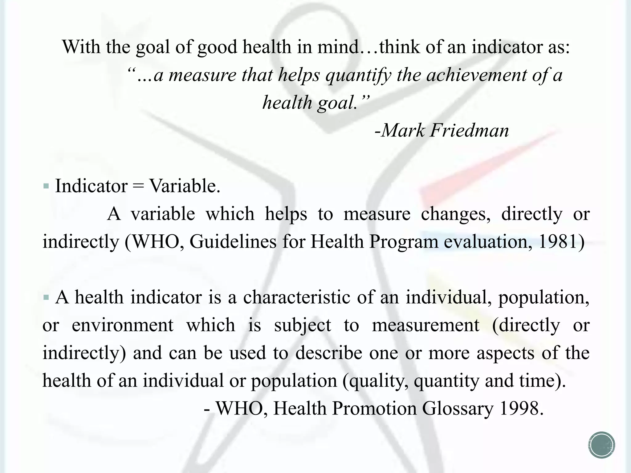 Health indicators | PPTX
