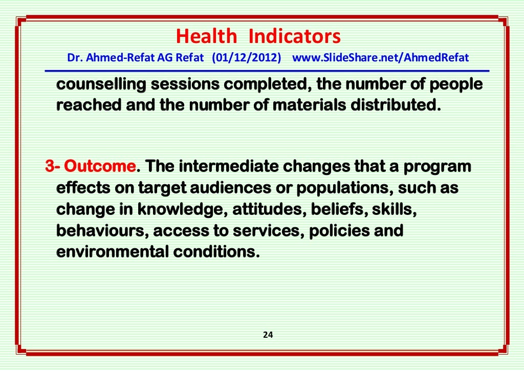 Health indicators an overview