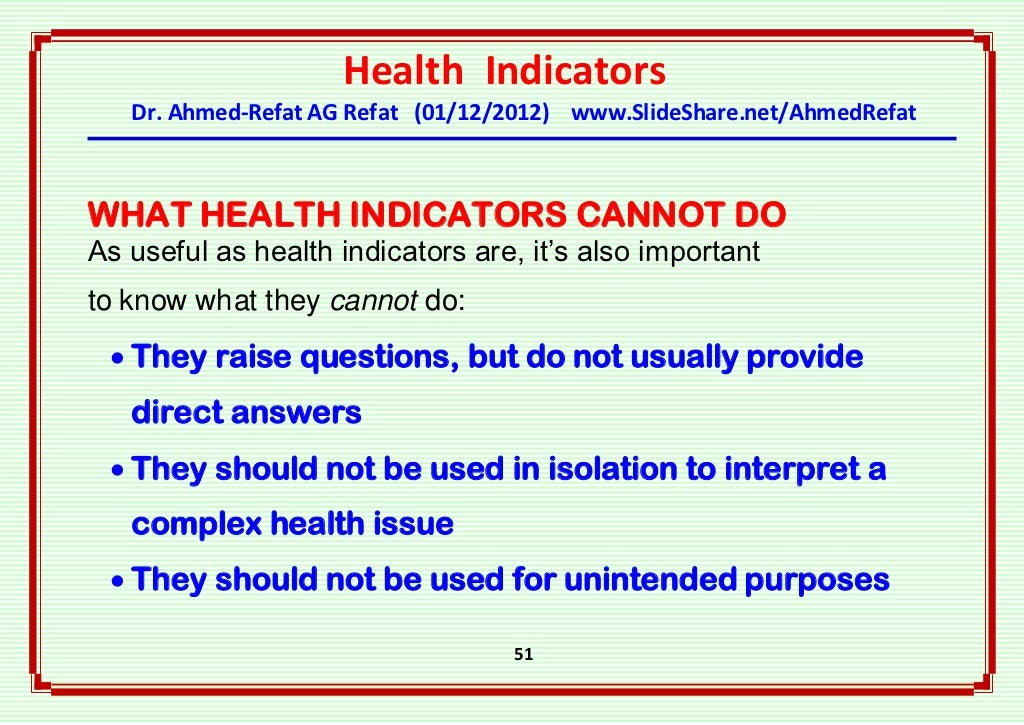Health indicators an overview