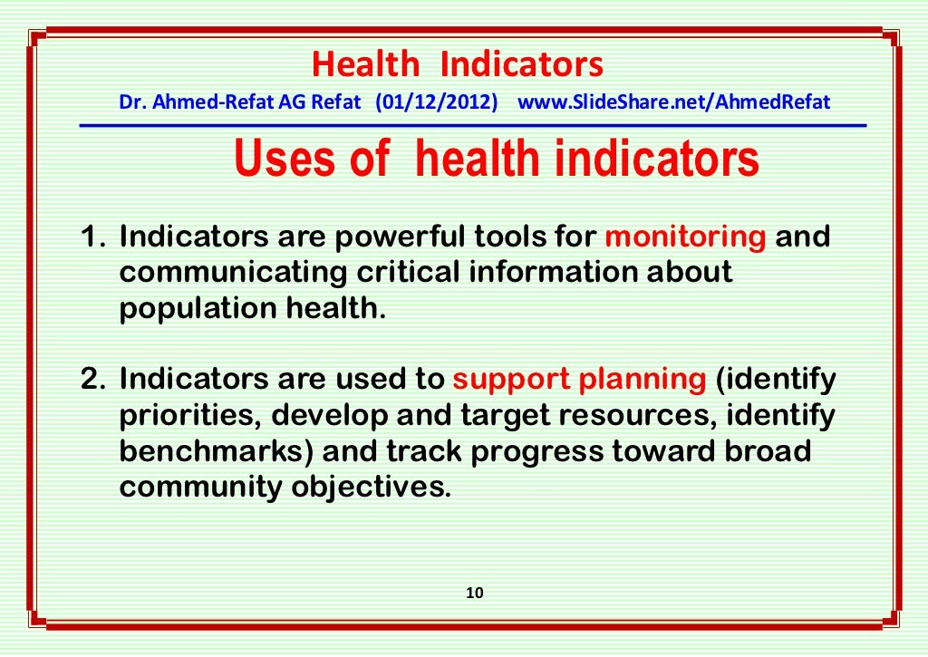 Health indicators an overview