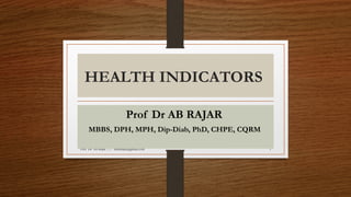 Comprehensive Overview of Health Indicators and Their Applications in ...