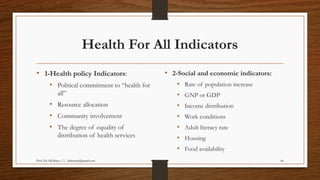 Comprehensive Overview of Health Indicators and Their Applications in ...