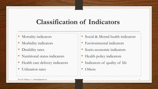 Comprehensive Overview of Health Indicators and Their Applications in ...