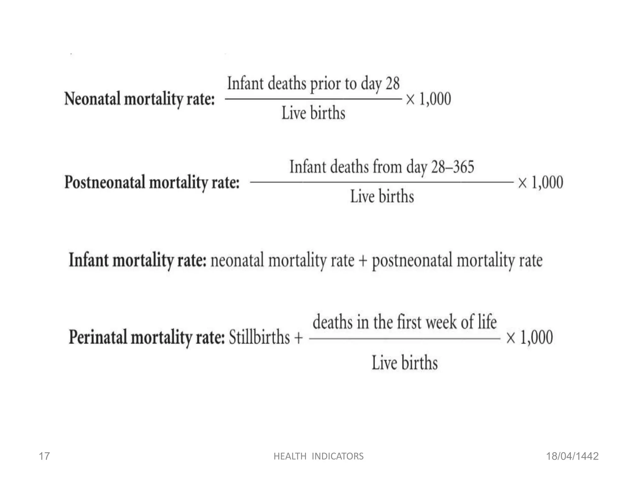 18/04/1442HEALTH INDICATORS17
 
