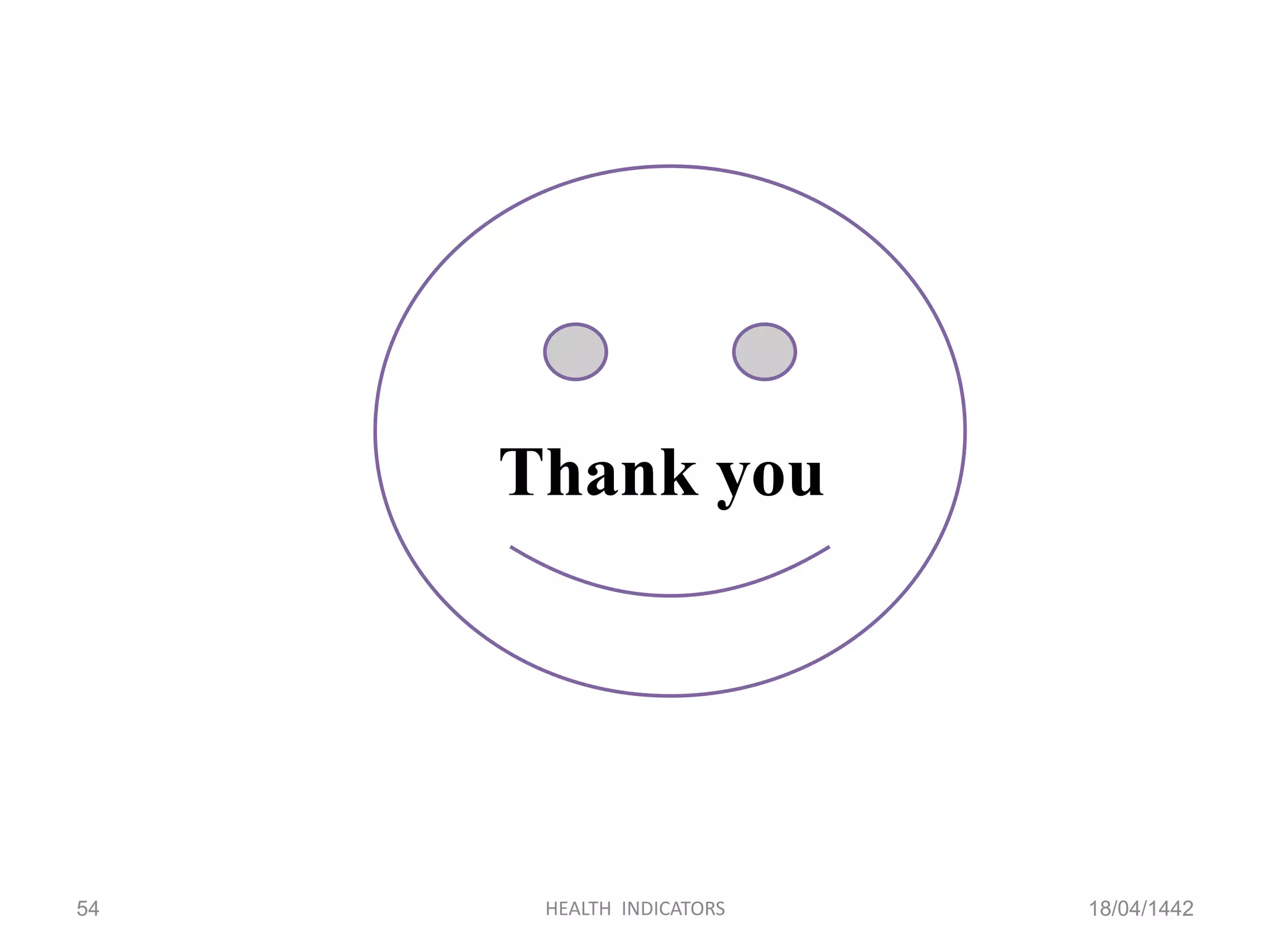 18/04/1442HEALTH INDICATORS54
Thank you
 