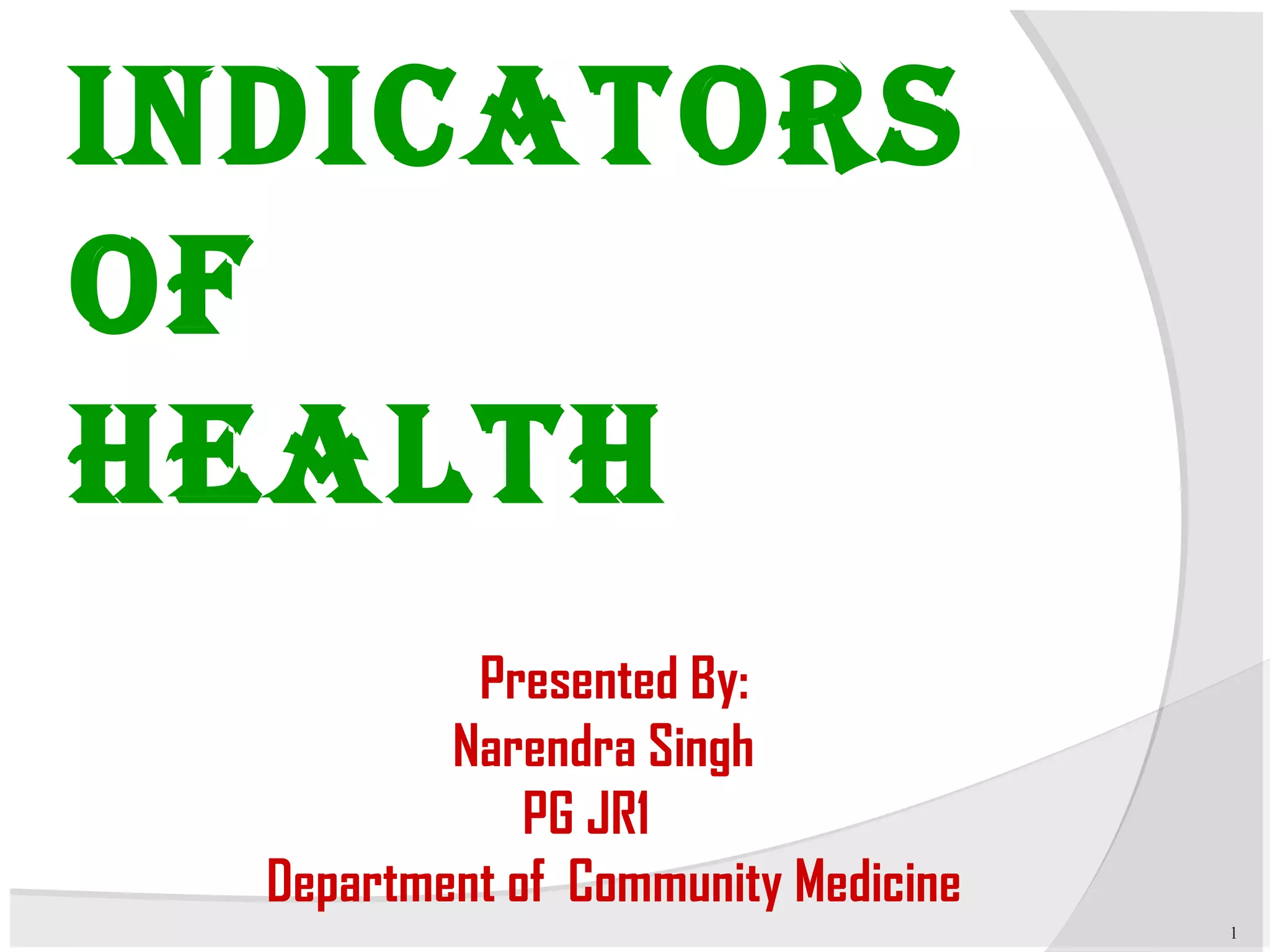 Health indiciator year 2014 PPT