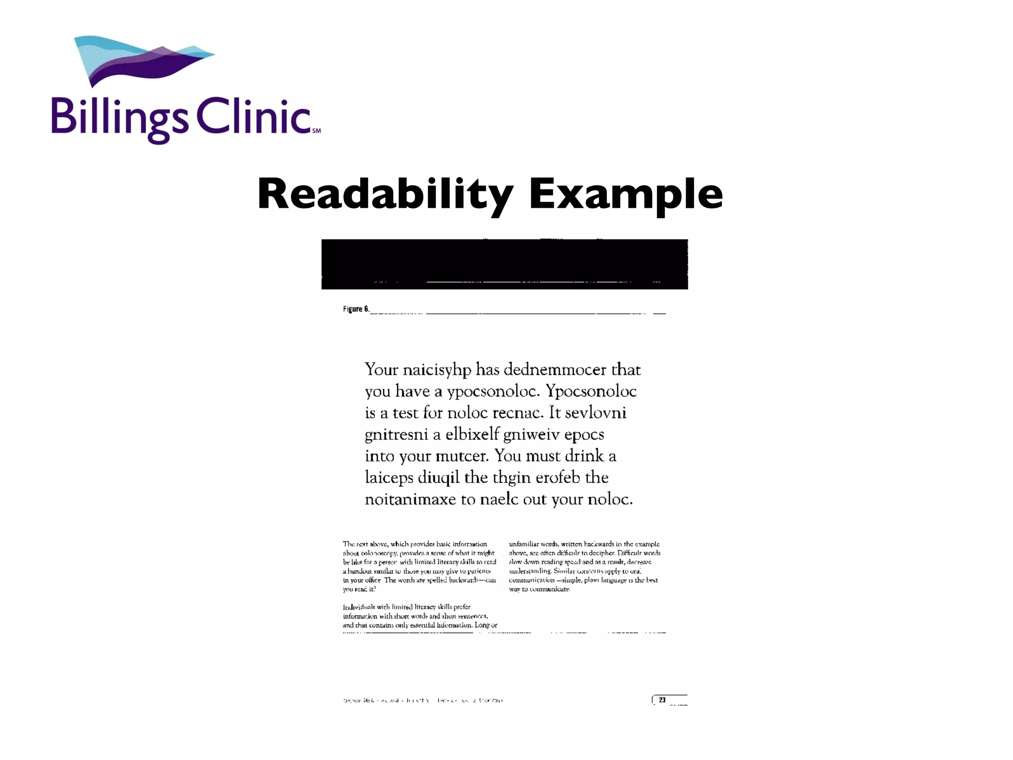 Readability Example 