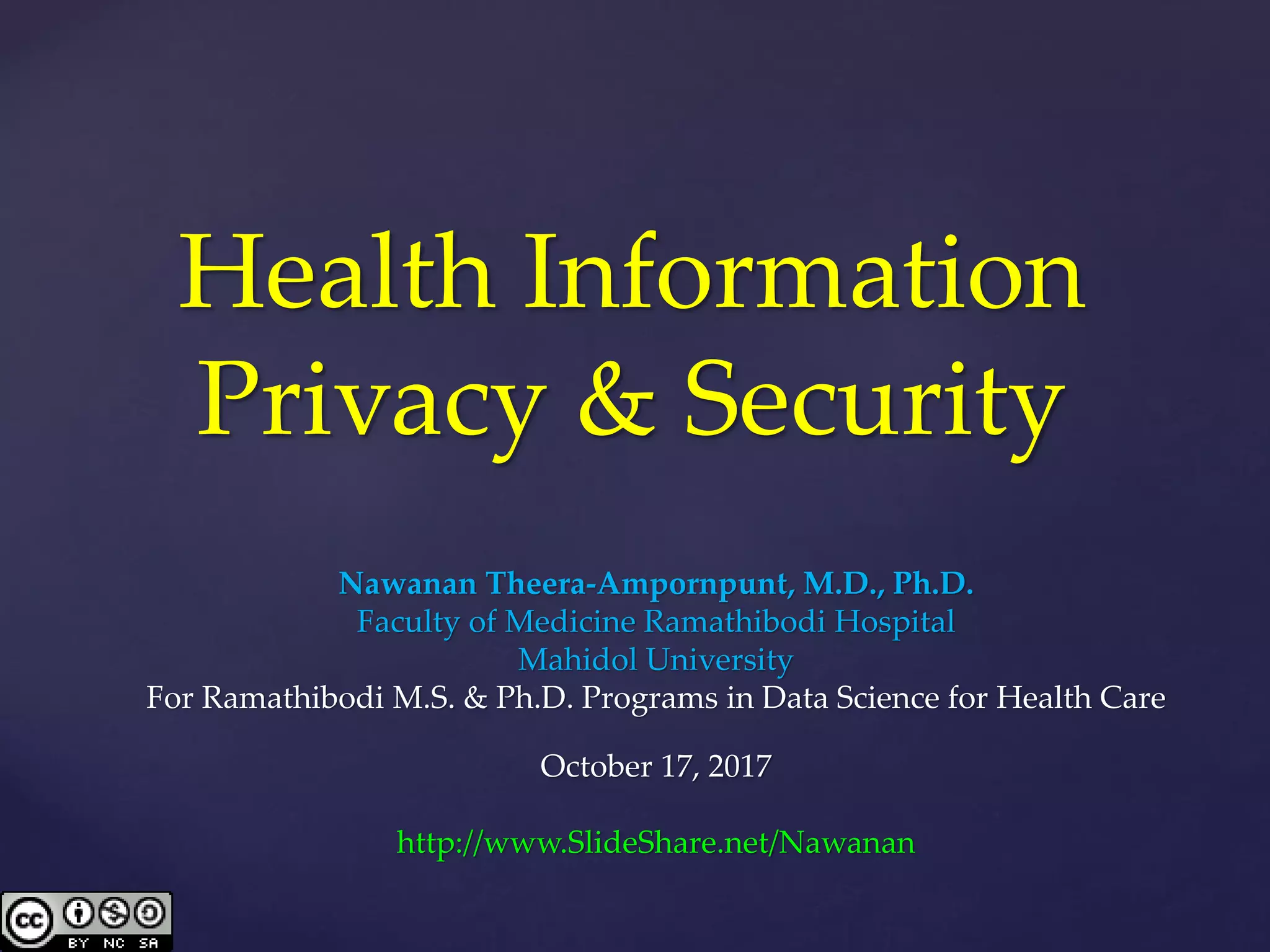 Health Information Privacy and Security | PDF