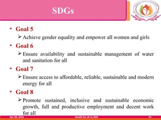 SDGs
• Goal 5
Achieve gender equality and empower all women and girls
• Goal 6
Ensure availability and sustainable manag...