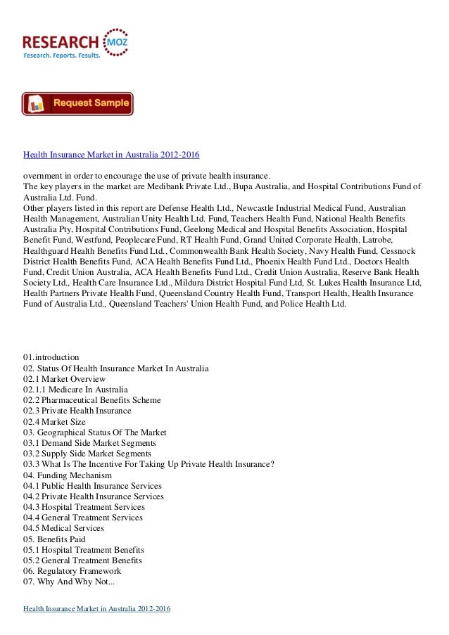 Health insurance market in australia 2012 2016