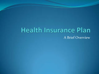 Health Insurance Plan A Brief Overview 