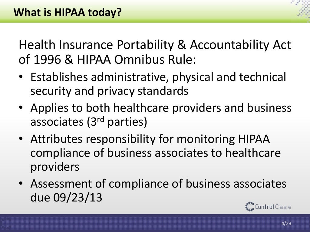 Health Insurance Portability and Accountability Act (HIPAA) Compliance