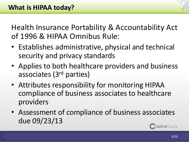 Health Insurance Portability and Accountability Act (HIPAA) Compliance