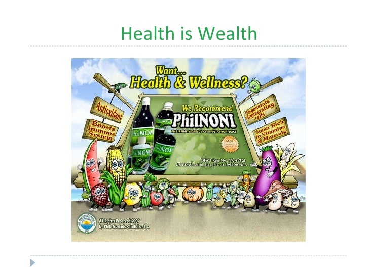 Health Is Wealth A Product Presentation