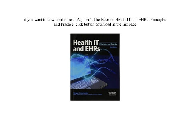 Pdf Book Health It And Ehrs Principles And Practice By Margret K Pdf Book Health It And Ehrs Principles And Practice By Margret K