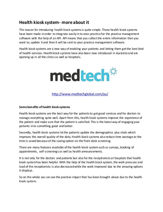 Health Kiosk System