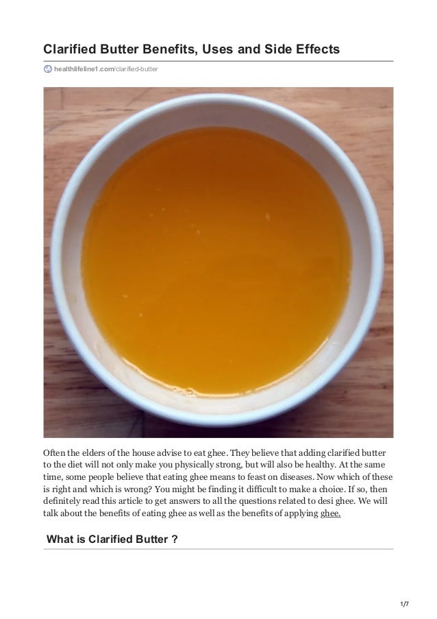 clarified butter benefits uses and side effects