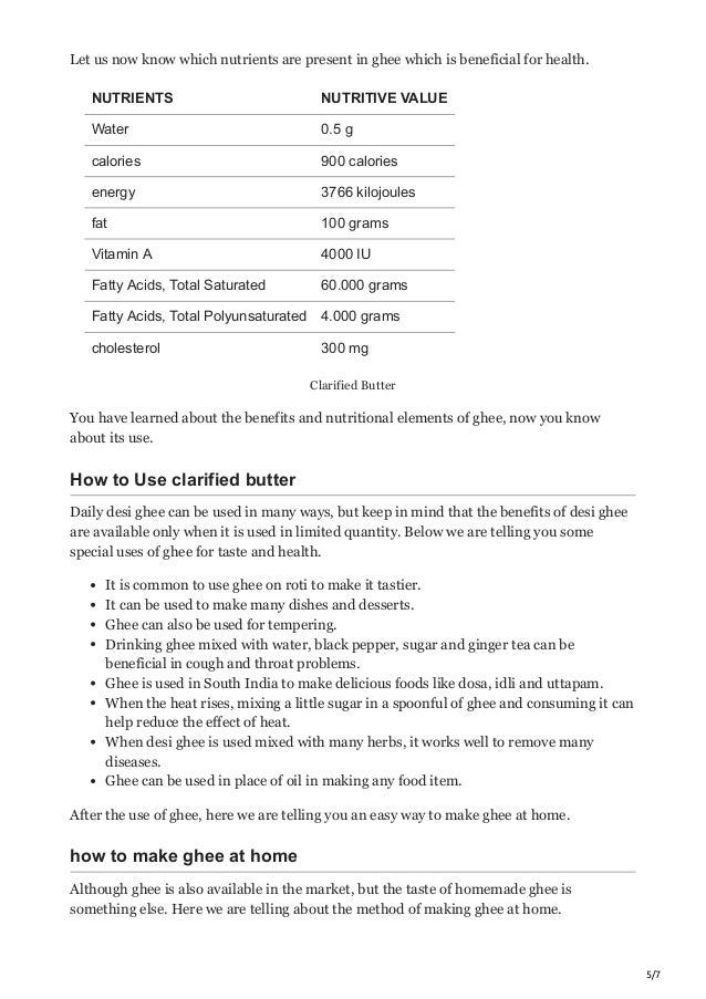 clarified butter benefits uses and side effects