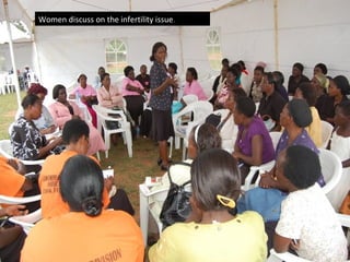 Women discuss on the infertility issue.
 