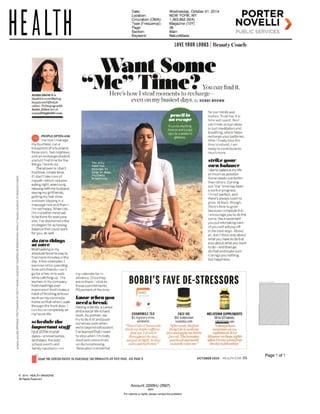 Health magazine_Want some "me" time?