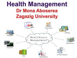 Health Management
Dr Mona Aboserea
Zagazig University
 