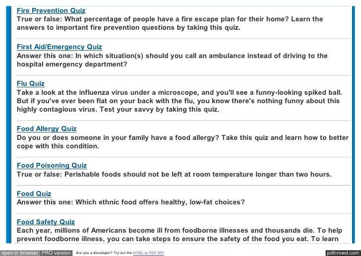 healthmedicinet medical quizzes food safety quiz questions
