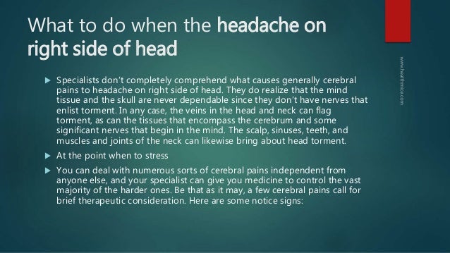 Health Mice Headache Top Of Head Headache On Right Side Of Head