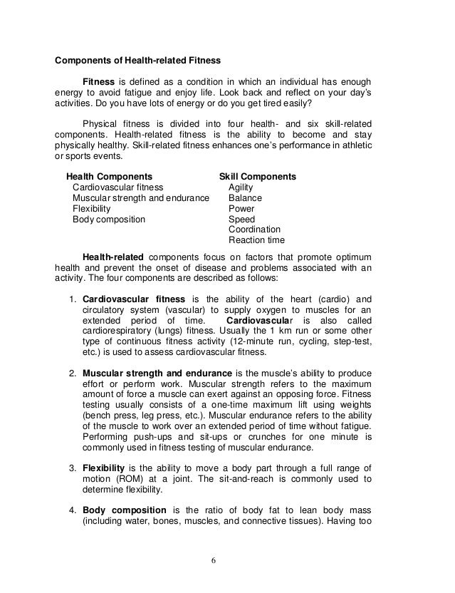 6 6 Components Of Health Related Fitness Fitness Is Defined 6 6 Components Of Health Related Fitness Fitness Is Defined