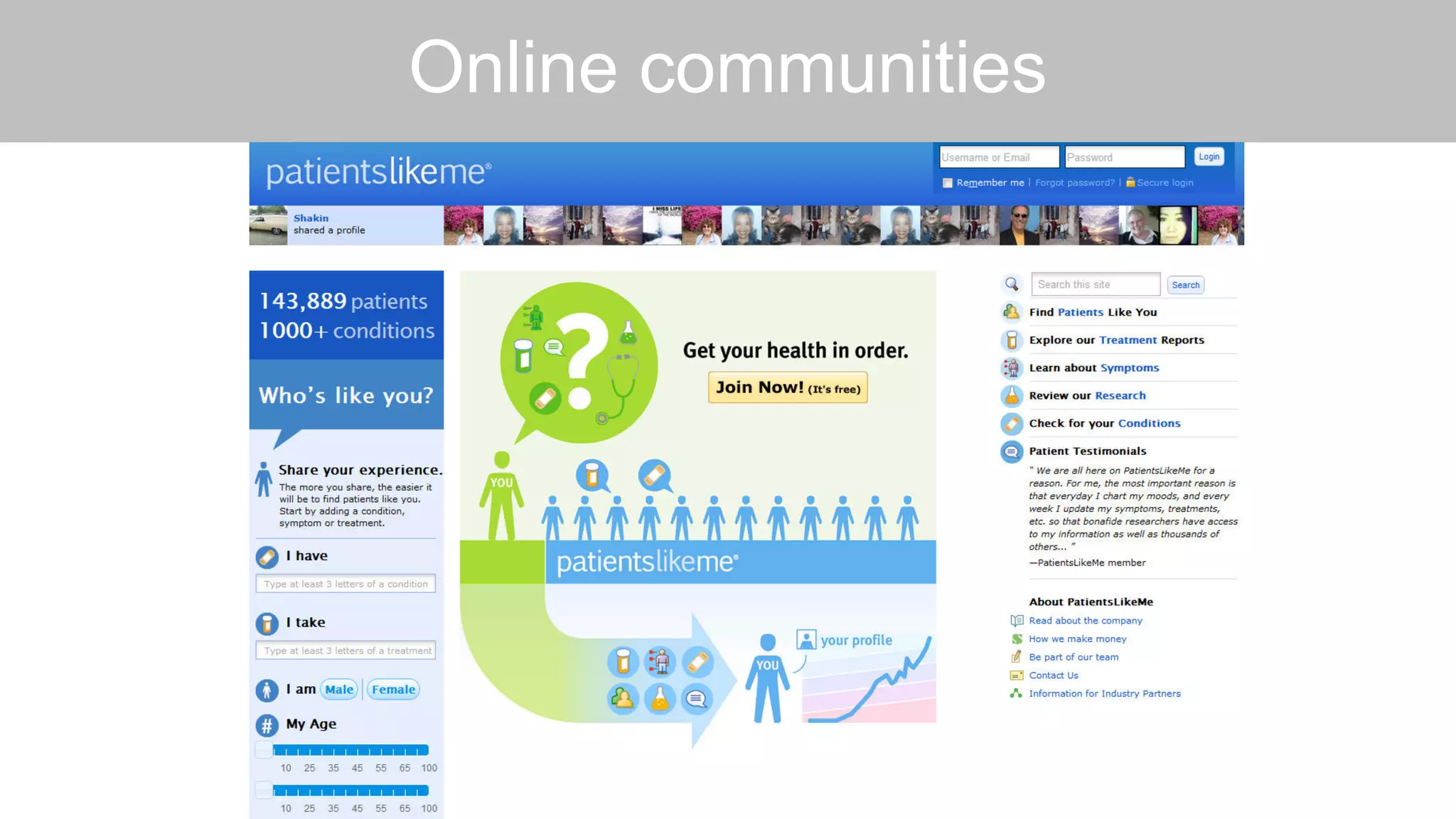 Online communities
 